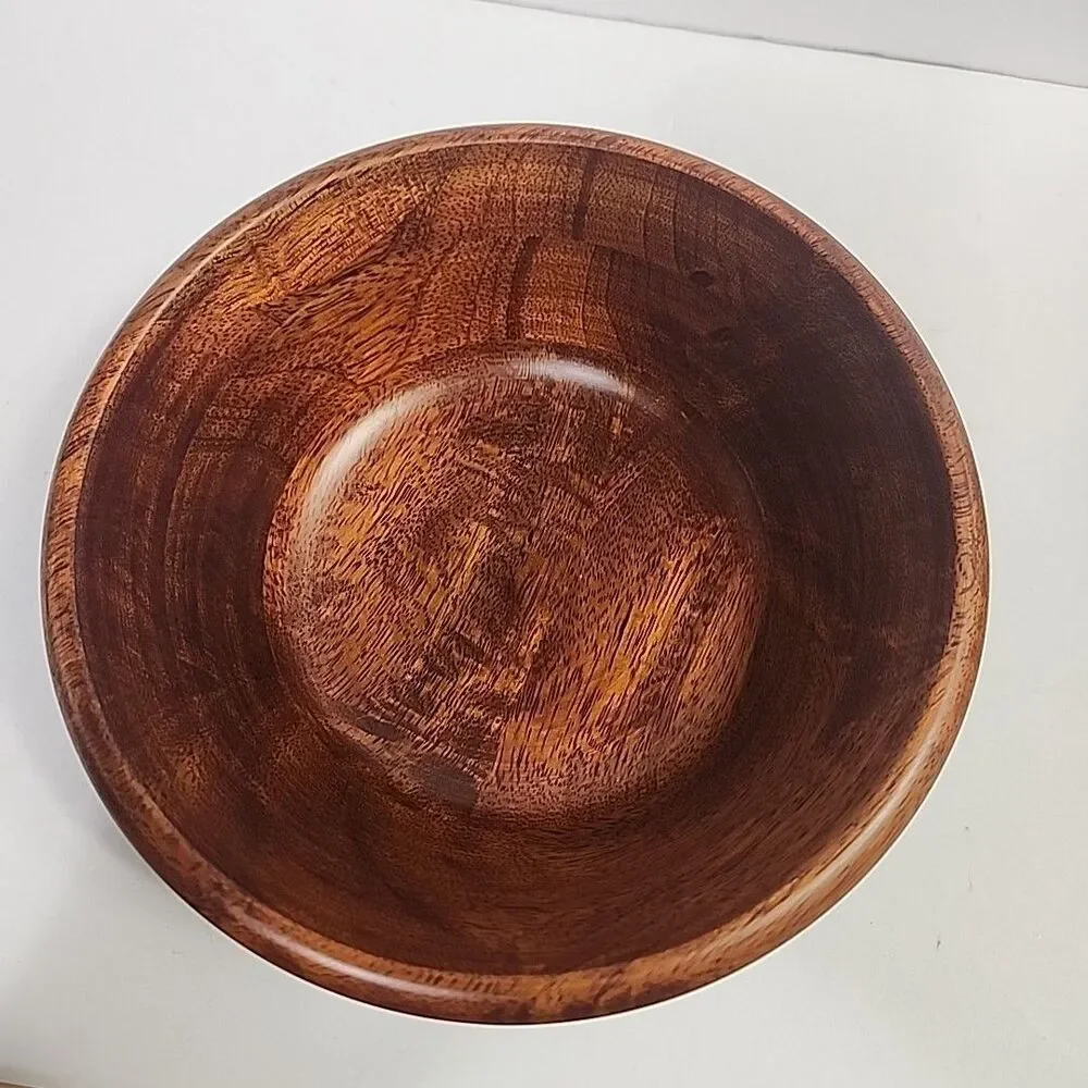 Large Wooden Salad Bowl w/4 Serving Bowls